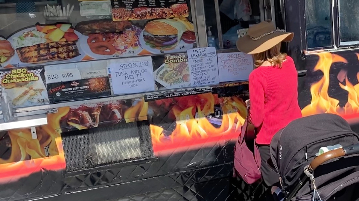 OK, I'll be right over. I'm picking the food up now.